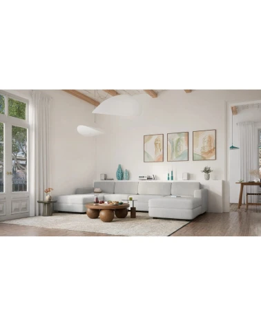 Modulárna pohovka GRACIA U-tvar 180×340×180 cm sivá
