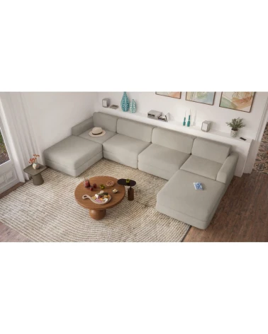 Modulárna pohovka GRACIA U-tvar 180×360×180 cm sivobéžová