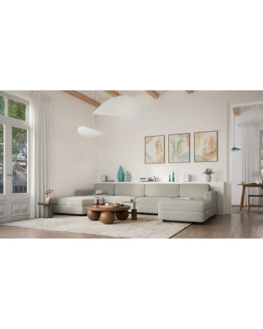 Modulárna pohovka GRACIA U-tvar 180×360×180 cm sivobéžová