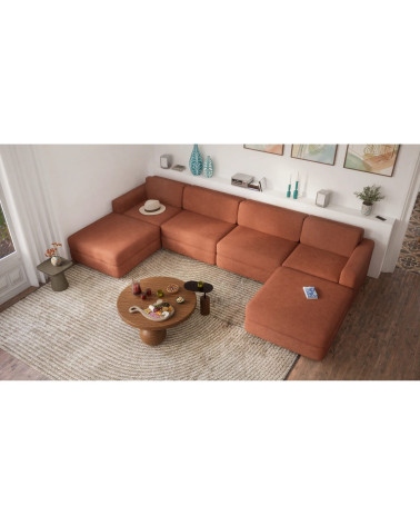 Modulárna pohovka GRACIA U-tvar 180×360×180 cm terakota