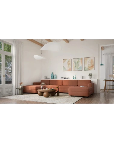 Modulárna pohovka GRACIA U-tvar 180×360×180 cm terakota