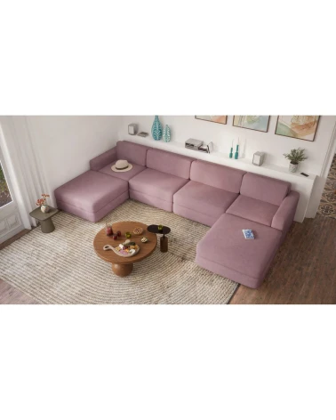 Modulárna pohovka GRACIA U-tvar 180×360×180 cm staroružová