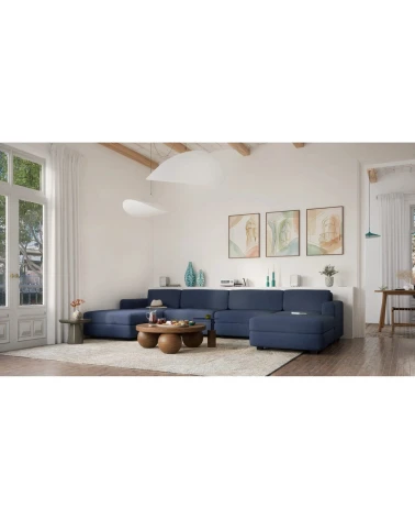Modulárna pohovka GRACIA U-tvar 180×360×180 cm tmavomodrá