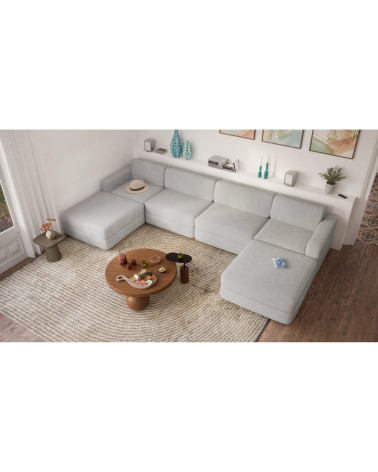 Modulárna pohovka GRACIA U-tvar 180×360×180 cm sivá