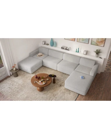 Modulárna pohovka GRACIA U-tvar 180×360×180 cm sivá
