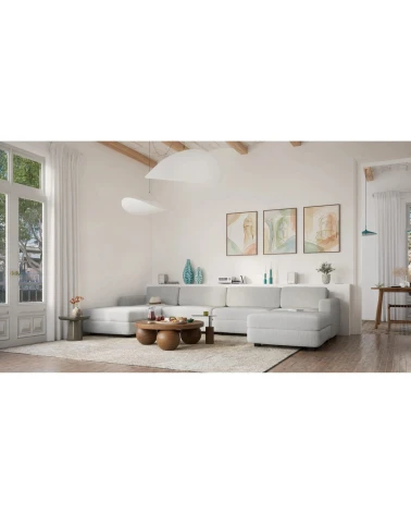 Modulárna pohovka GRACIA U-tvar 180×360×180 cm sivá