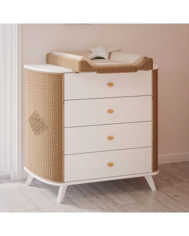 Komoda COQUILLAGE, biela, Theo Bebe