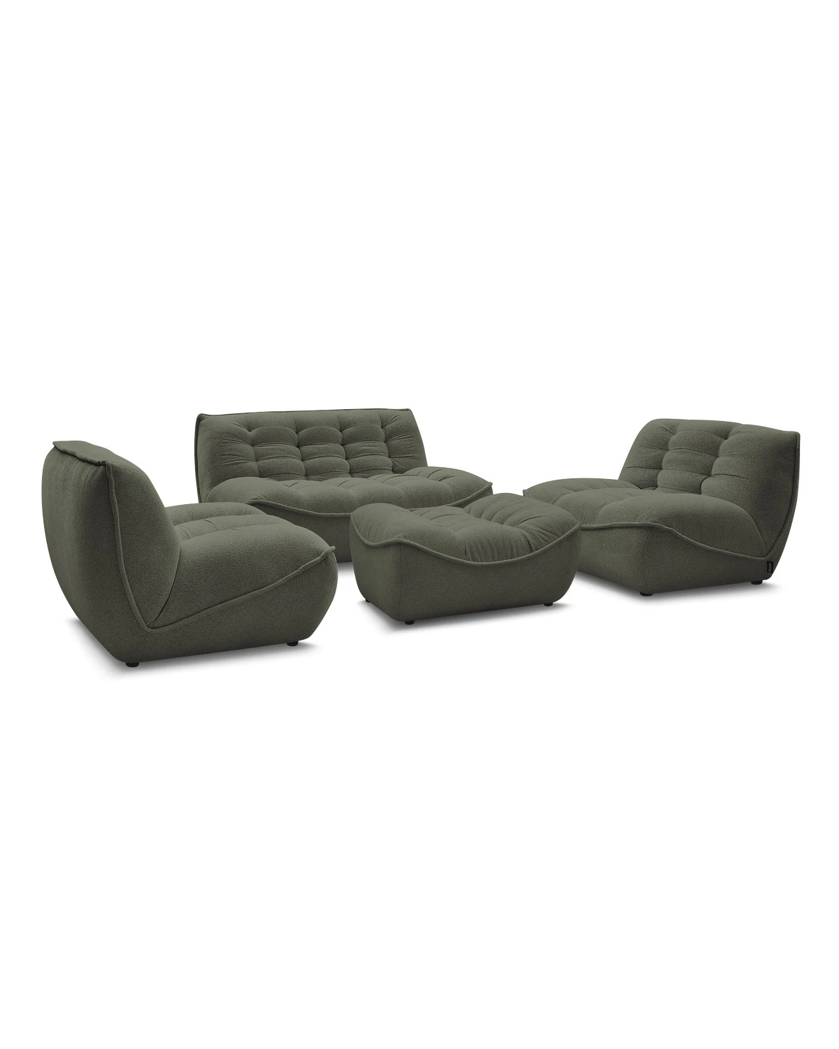 Rovná modul. pohovka SERENA zelená – melír