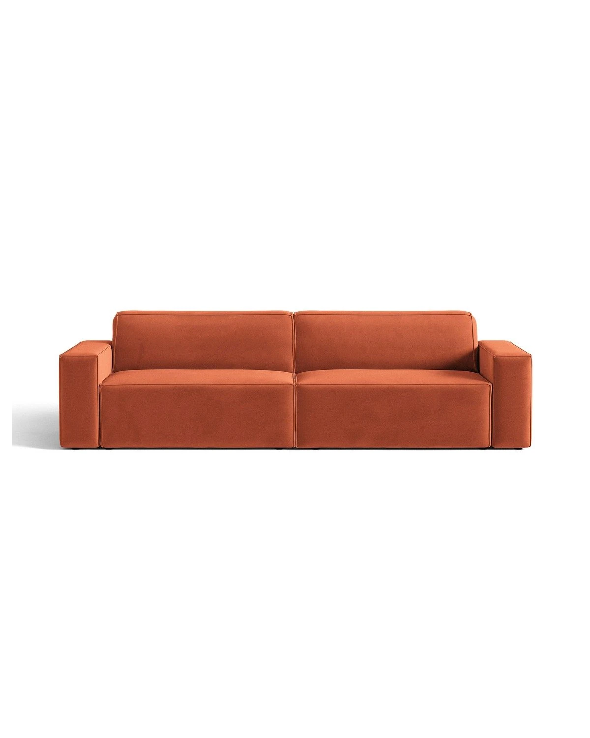 Pohovka Jodie 4-miestna, oranžová, zamat