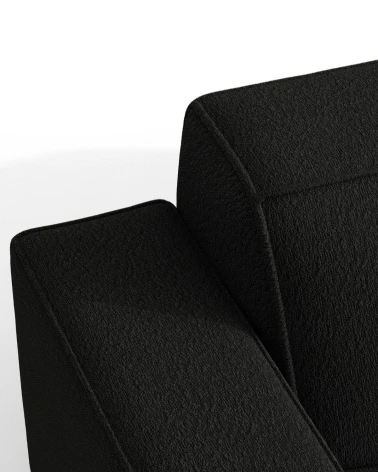 Rohová pohovka Jodie 6-miestna, čierna, buklé