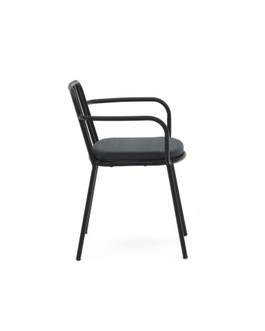 Bramant stackable steel chair with black finish