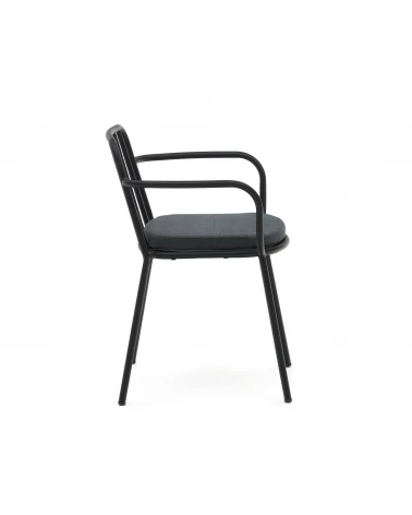 Bramant stackable steel chair with black finish
