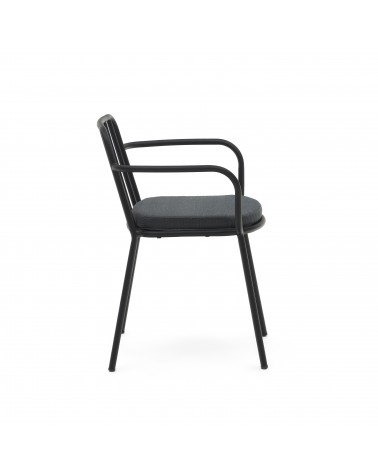 Bramant stackable steel chair with black finish