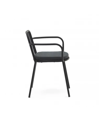 Bramant stackable steel chair with black finish