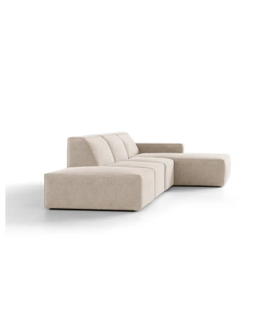 Rohová pohovka Jodie 5-miestna, béžová, štruktúrovaná