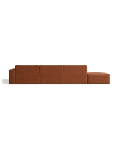 Rohová pohovka Jodie 5-miestna, terakota, štruktúrovaná