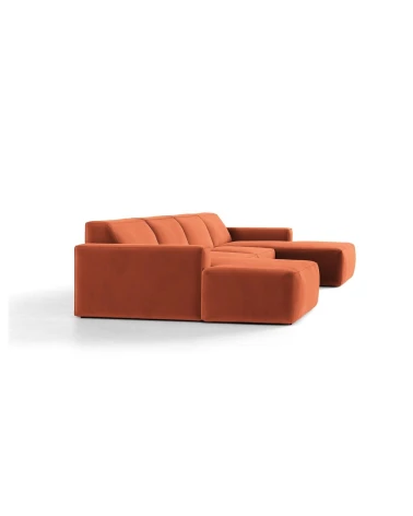 Pohovka Jodie 6-miestna, oranžová, zamat