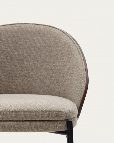 Eamy light brown chair in an ash wood veneer with a wenge finish and black metal