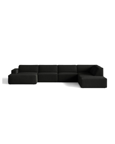 Pohovka Jodie 7-miestna, čierna, buklé