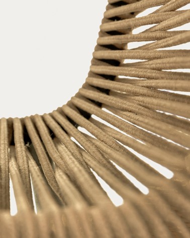 Lambton stackable chair in brown rope and steel with black finish