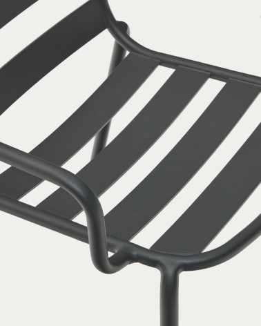 Joncols stackable outdoor aluminium chair with a powder coated grey finish