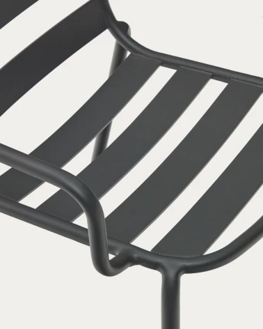 Joncols stackable outdoor aluminium chair with a powder coated grey finish