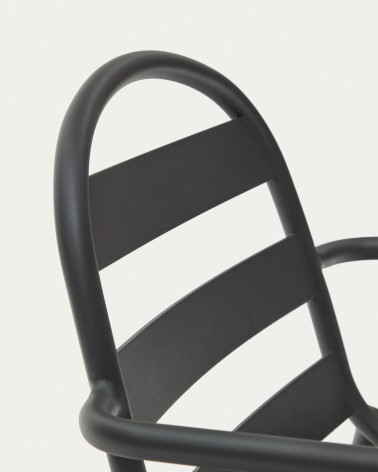 Joncols stackable outdoor aluminium chair with a powder coated grey finish