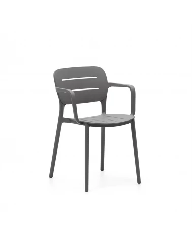 Morella stackable garden chair in grey