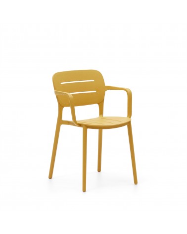 Morella stackable outdoor chair in mustard