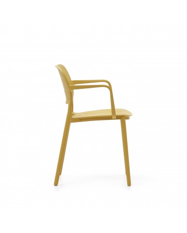 Morella stackable outdoor chair in mustard