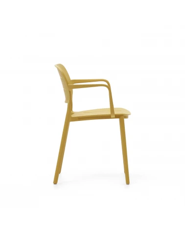Morella stackable outdoor chair in mustard