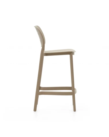 Morella stackable outdoor stool in beige, 65 cm in height