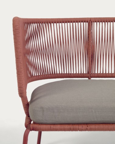 Nadin 2 seater sofa in terracotta cord with galvanised steel legs, 135 cm