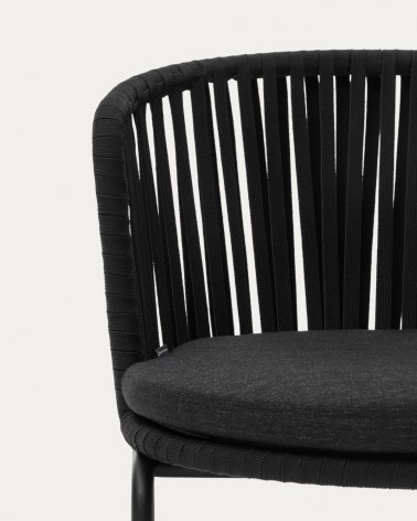 Saconca outdoor chair with cord and steel. with a black painted finish