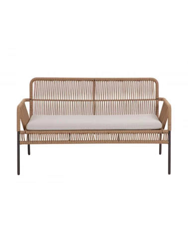 Samanta 2 seater stackable sofa in beige cord, 133 cm