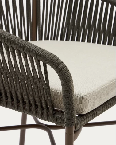 Yanet stool made from green cord and galvanised steel, height 65 cm