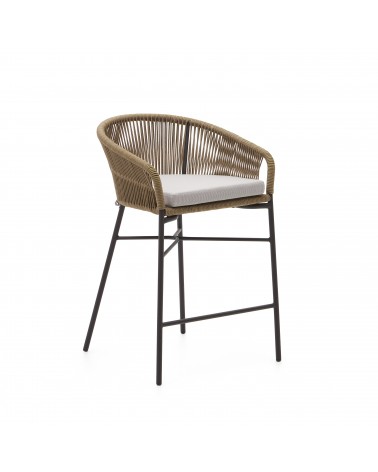 Yanet rope stool in beige 65 cm in height