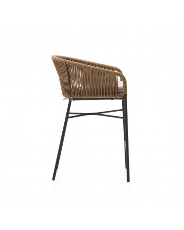 Yanet rope stool in beige 65 cm in height