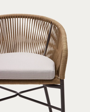 Yanet rope stool in beige 65 cm in height