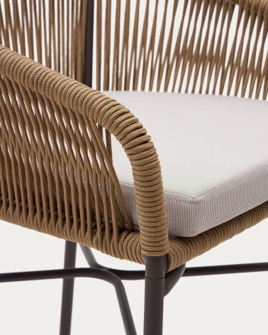 Yanet rope stool in beige 65 cm in height