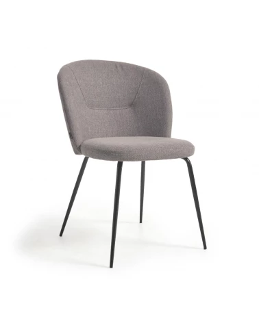 Anoha chair in grey with metal with black finish