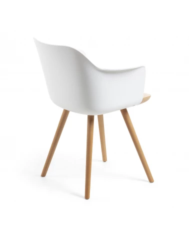 Bjorg white and solid beech chair