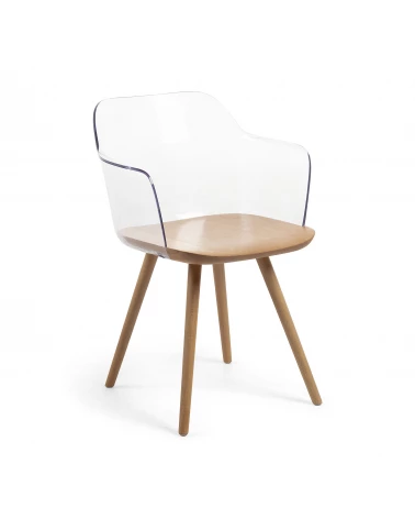 Bjorg transparent and solid beech chair