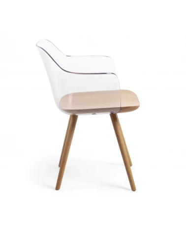 Bjorg transparent and solid beech chair