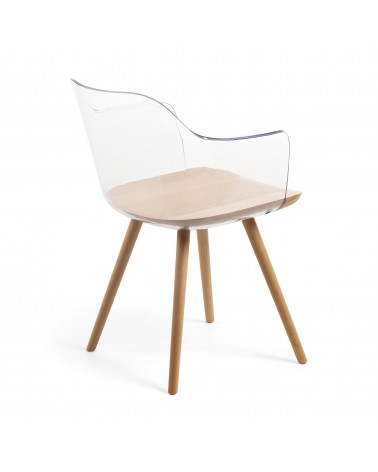 Bjorg transparent and solid beech chair