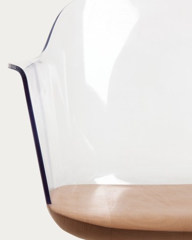 Bjorg transparent and solid beech chair