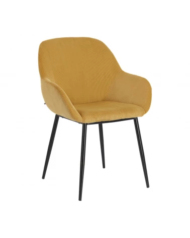 Konna mustard corduroy chair