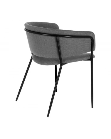 Runnie chair in light grey with steel legs with black finish