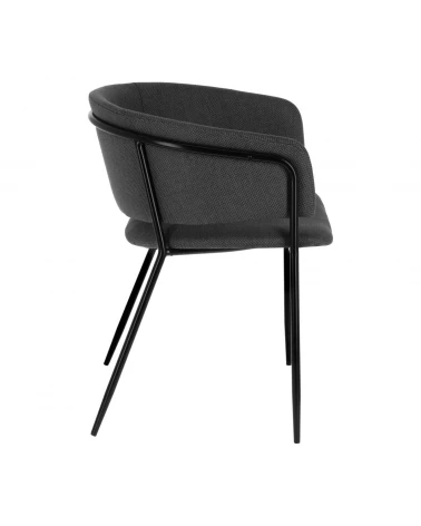 Runnie chair in dark grey with steel legs with black finish