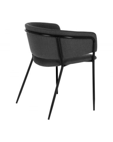 Runnie chair in dark grey with steel legs with black finish